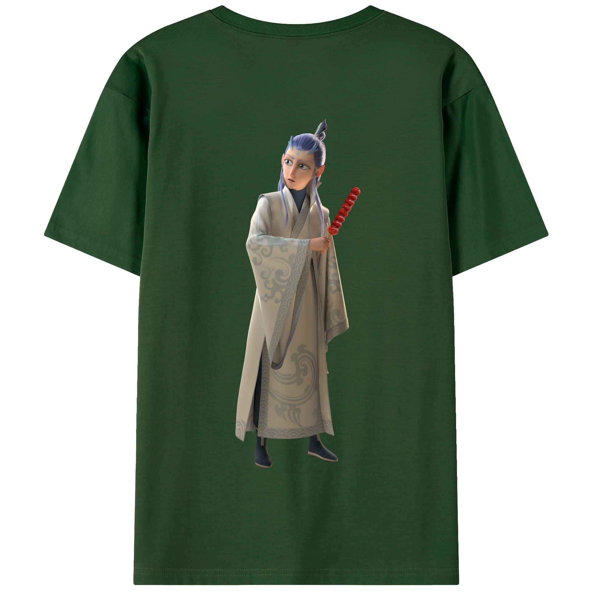 （画像用） Ne Zha 2 ナタ 魔童の大暴れ 綿100％半袖Tシャツ（背面プリント）